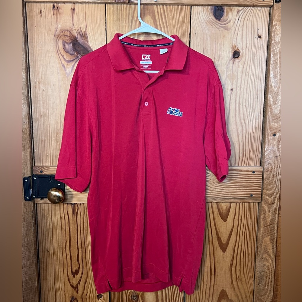 Cutter & Buck Classic Red Polo Shirt -Ole Miss Logo
